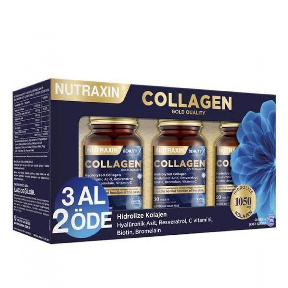 Nutraxin Collagen Beauty Hidrolize Kolajen 3 x 30 Kapsül - 3 AL 2 ÖDE