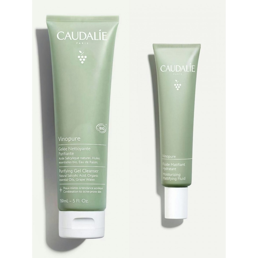 Cudalie Vinopure Yüz Temizleme Jeli 150 ML & Vinopure Matlaştırıcı Fluid Krem 