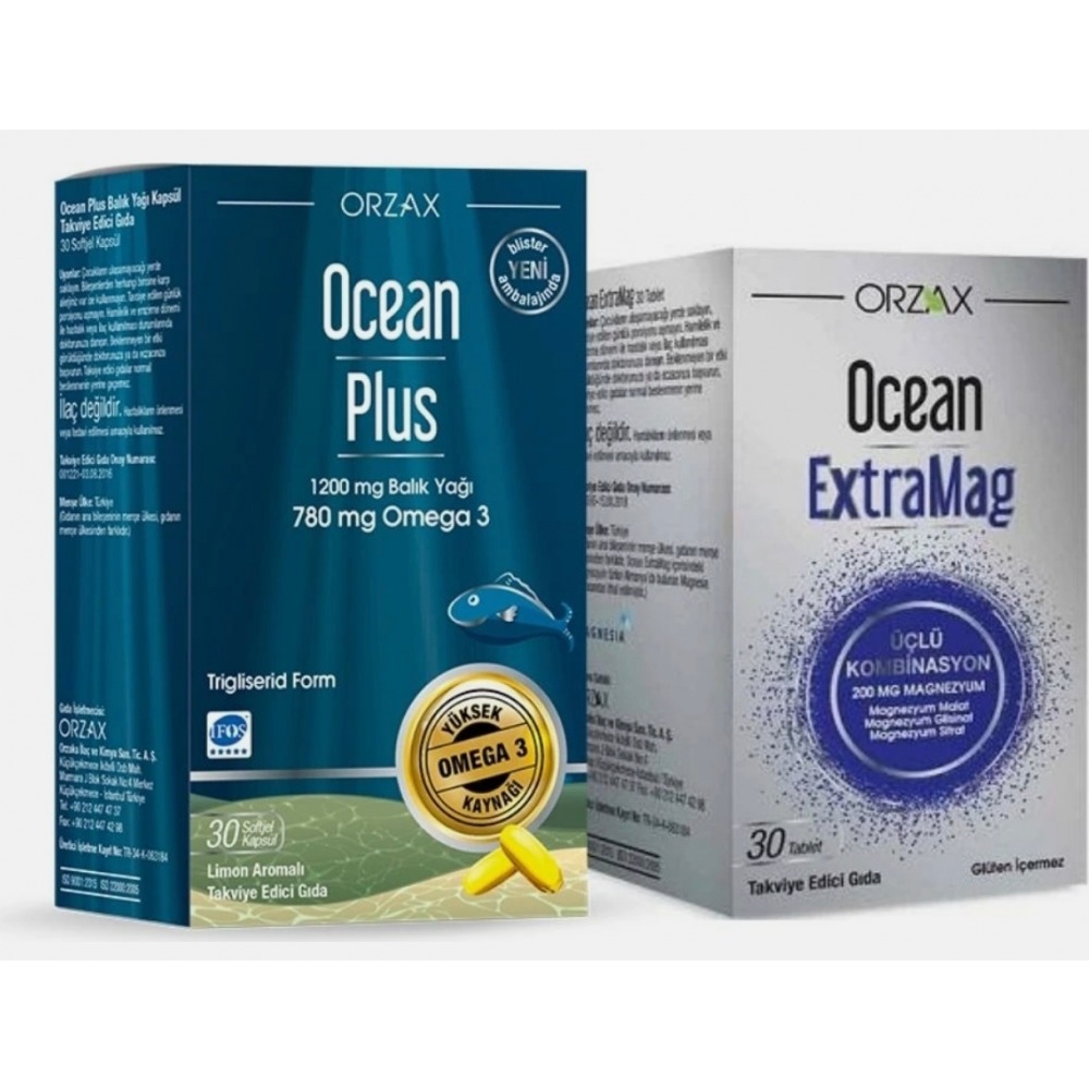 Orzax Ocean Plus Balık Yağı + Ocean Extramag 30 TB