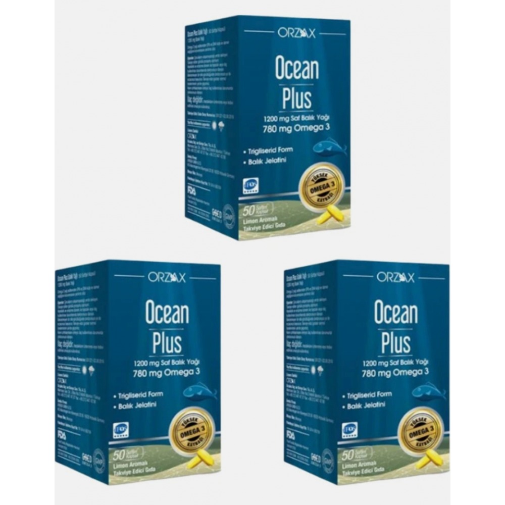 Orzax Ocean Plus 50 Kapsül 3 lü set