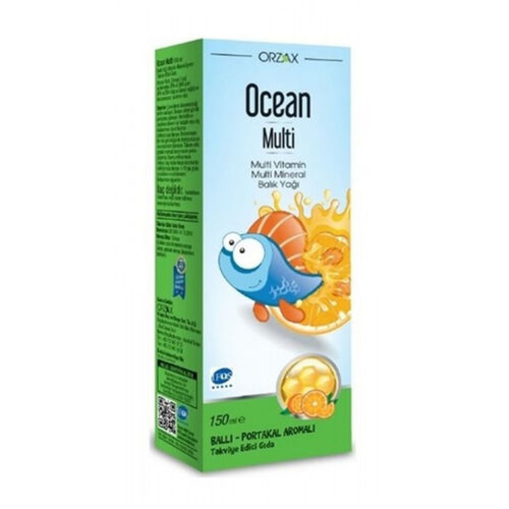 Orzax Ocean Multi Ballı - Portakal Aromalı Takviye Edici Şurup 150 ml 2.'si %50 İNDİRİMLİ