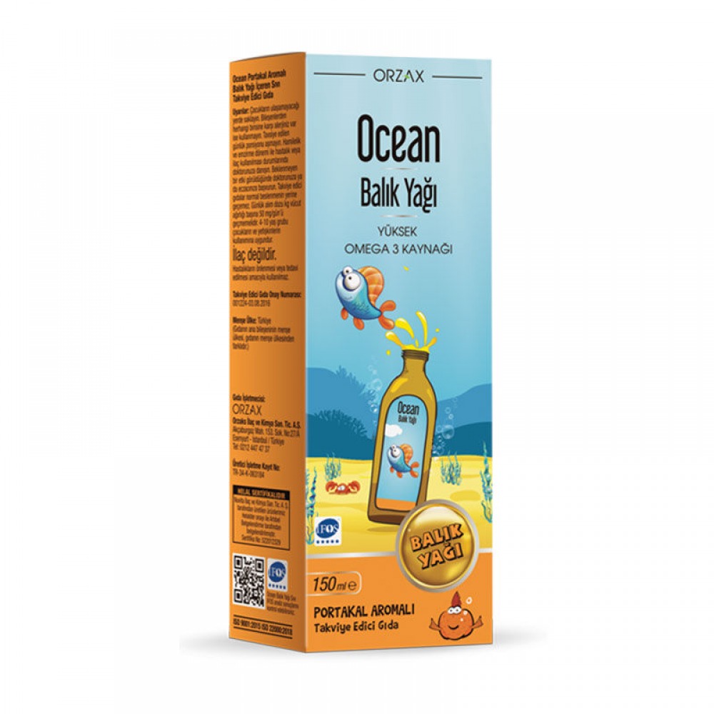 Orzax Ocean Omega3 Şurup 150 ml - Portakal